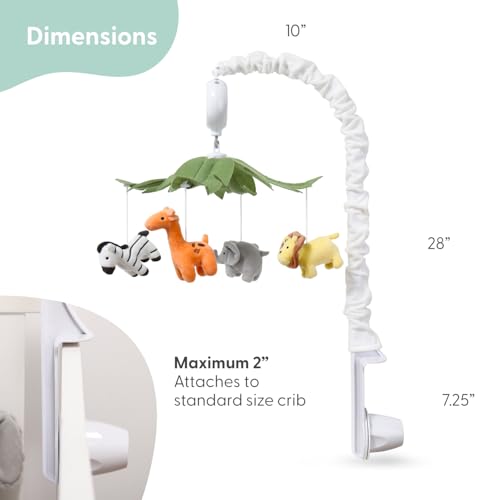 The Peanutshell Crib Mobile - Musical Safari Animals with 12 Lullabies