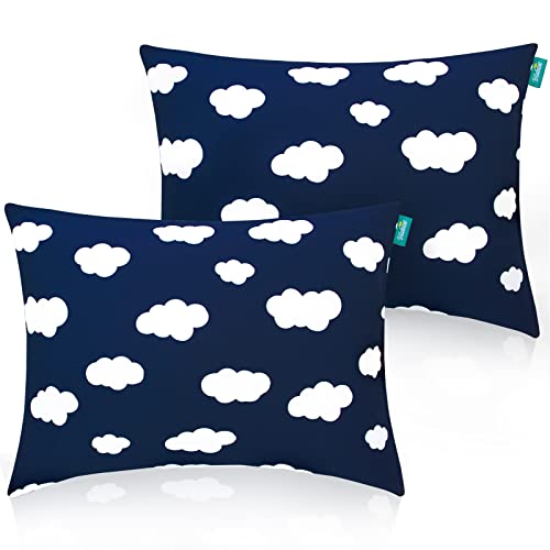 Toddler Pillow 14 x 19 Navy Cloud Skin-Friendly