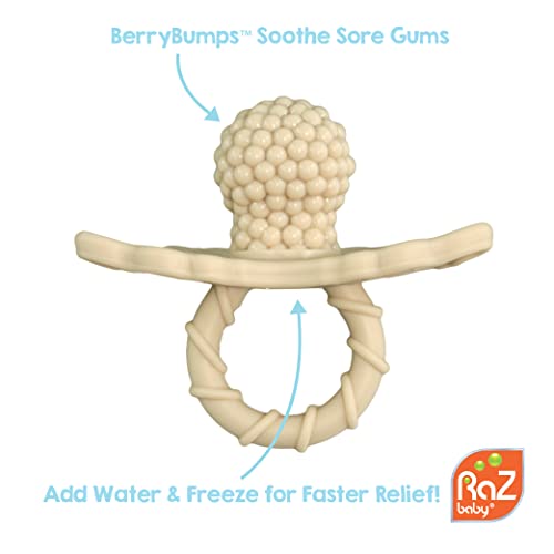 RaZbaby Sloth Teether with BerryBumps Design 3 Months Teething Pacifier Tan