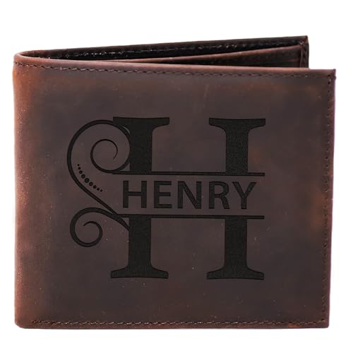 Personalized Leather Wallet for Men - Custom Initials Design
