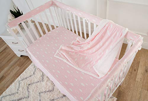 American Baby Company Heavenly Soft Chenille Sherpa Receiving Blanket