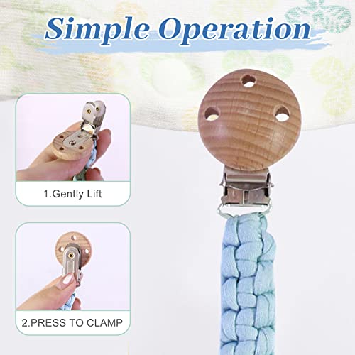 Maveek Braided Pacifier Clips 3 Pack Neutral Colors