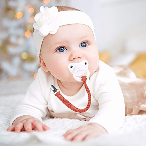 Pacifier Clip for Boys and Girls 6 Pack Universal Braided Holder