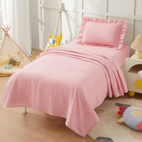 KKJIAF Toddler Sheet Set 3 Piece Light Pink