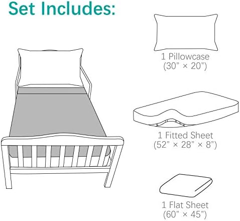 Biloban 3-Piece Toddler Sheet Set Microfiber Grey 1