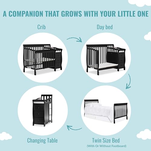 Dream On Me Jayden 4-in-1 Mini Convertible Crib and Changer