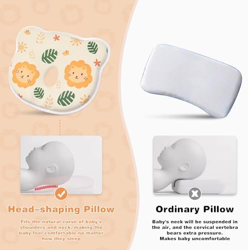 Eureka Baby Memory Foam Head Shaping Pillow for Infants Pink