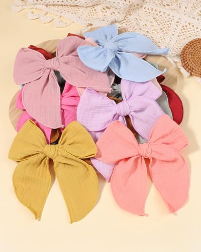 Doboi 55 Inch Muslin Baby Girl Bows with Alligator Clips 1