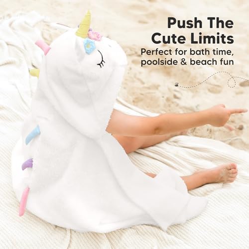 KeaBabies Organic Hooded Baby Towel for Boys Girls