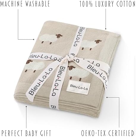 Bleu La La Baby Swaddle Blanket - Luxury Cotton Knit