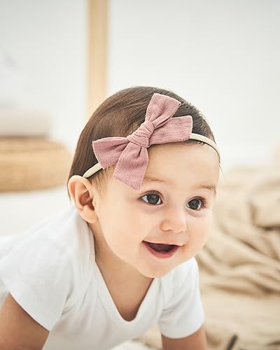 Jollybows 12PCS Baby Girls Hair Bows Elastic Headband