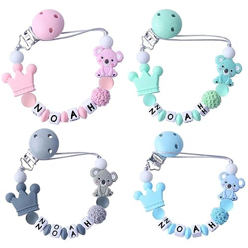 Personalized Koala Pacifier Clip with Baby Name 1