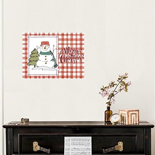 Autravelco Vinyl Wall Quotes Christmas Red Buffalo Plaid Check Sticker