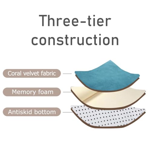 Loartee Velvet Play Mat for Toddlers Blue 49x49
