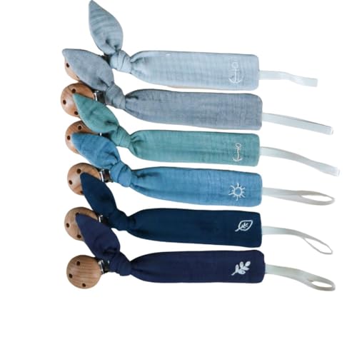 Handmade Baby Pacifier Clips with Wooden Handle