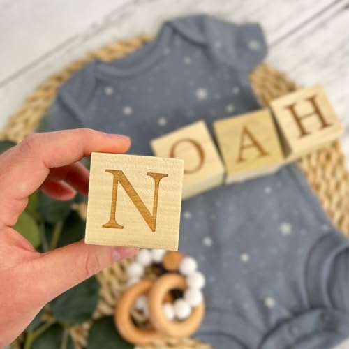 Custom Engraved Name Blocks for Baby