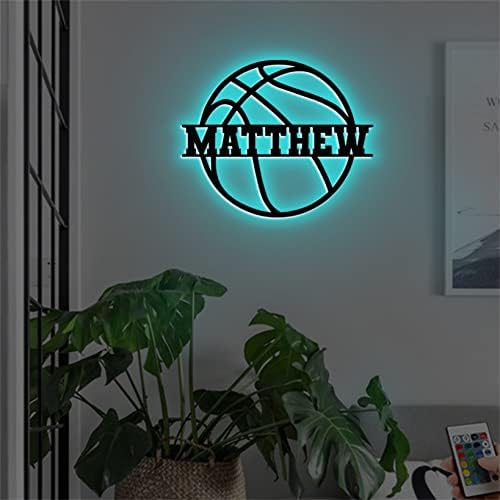 Personalized Basketball Name Sign Lamp Wall Decor for Kids