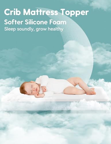 BABELIO Crib Mattress Topper Washable and Breathable 52 x 27 x 1