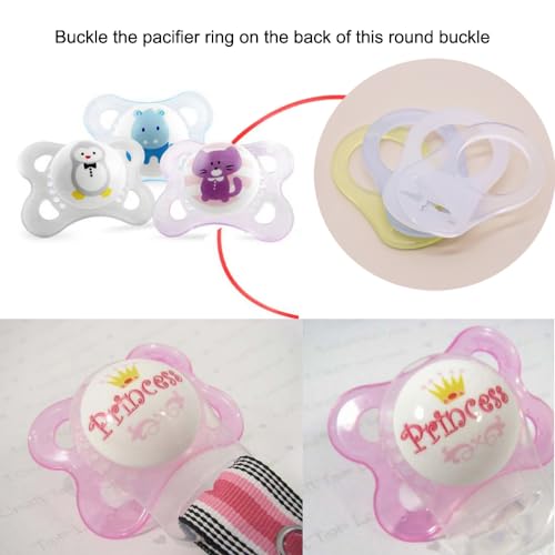 4Pcs Silicone Pacifier Adapter Rings for MAM Clips Button Pacifiers