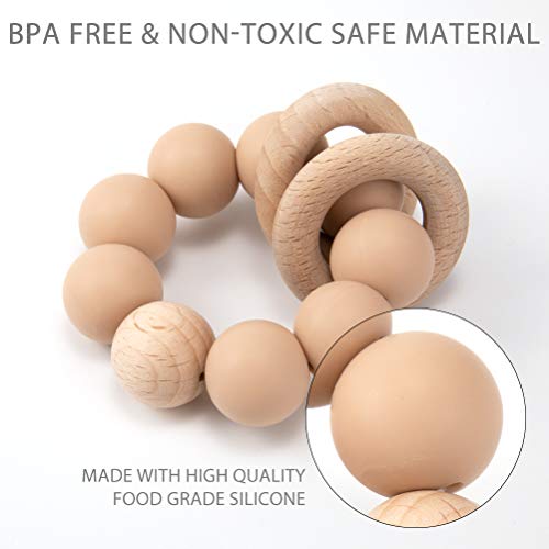 TOPGOMES Silicone Baby Teether BPA Free Muted 1