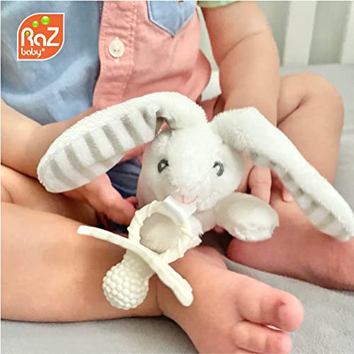 RaZbaby Sloth Teether with BerryBumps Design 3 Months Teething Pacifier Tan