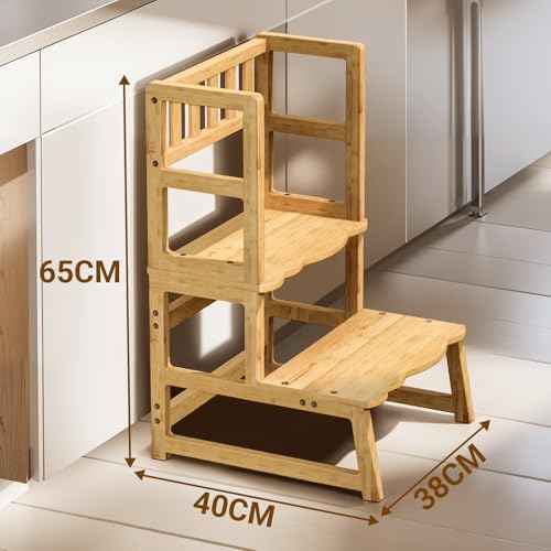 COSYLAND Toddler Step Stool with Side Guard