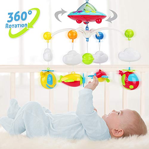 Elf Lab Baby Musical Crib Mobile with Remote Control and Star Projector