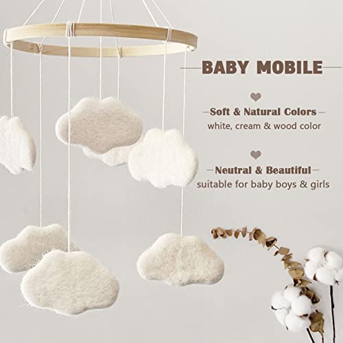 GENDER NEUTRAL BOHO CRY MOBILE - FELT CLOUD DECOR