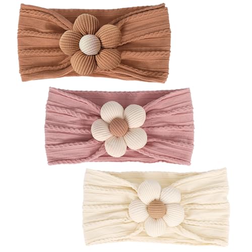 3 Pcs Baby Flower Headbands for Girls