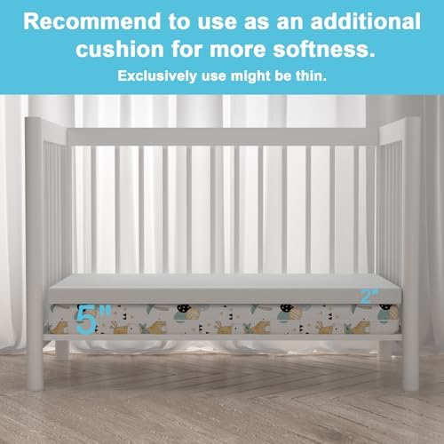 2 Crib Mattress Topper with Waterproof Cover and Gel-Foam Padding