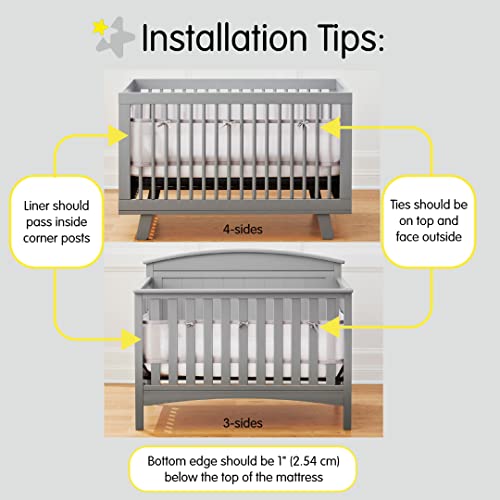 BreathableBaby Mesh Liner for Full-Size Cribs Light Pink
