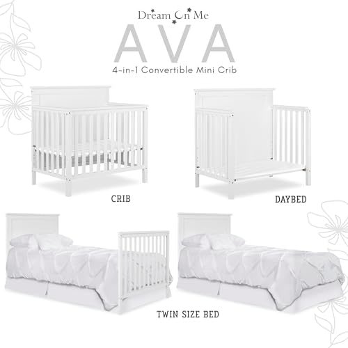 Dream On Me Ava 4-in-1 Convertible Mini Crib