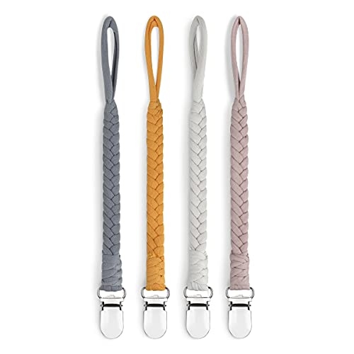 Sugee Pacifier Clip Holder 4 Pack Universal Braided Leash