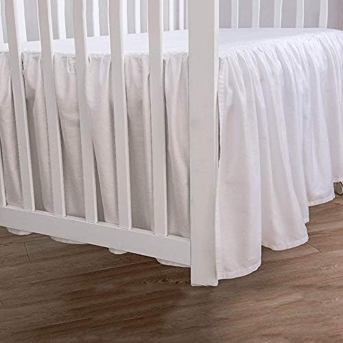 Crib Bed Skirt Dust Ruffle 100 Natural Cotton 14 Drop