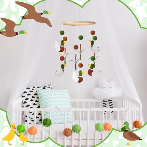 Sonwyoung Mallard Duck Crib Mobile - Felt Wooden Nursery Decor