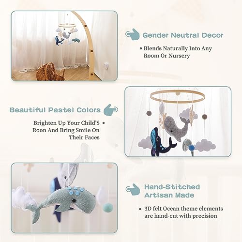 EERKEOD Ocean Whale Crib Mobile Decor