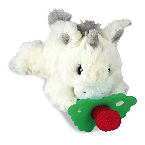 RaZbaby Unicorn Teether Pacifier Holder - 0M BPA Free