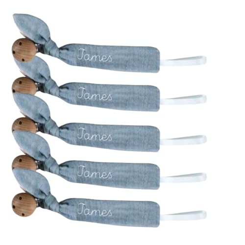 Personalized Grey Pacifier Clip with Embroidery