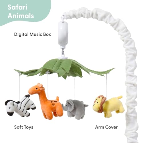 The Peanutshell Crib Mobile - Musical Safari Animals with 12 Lullabies