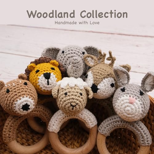 Joliecraft Woodland Friends Baby Rattle Shaker Toy Gray Elephant