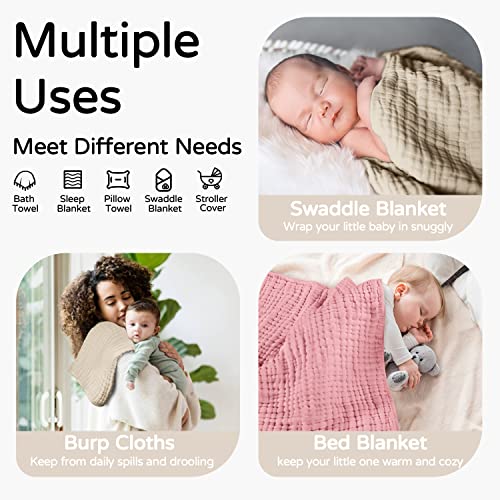 Yoofoss Hooded Baby Towels 2 Pack Muslin Organic Cotton 1