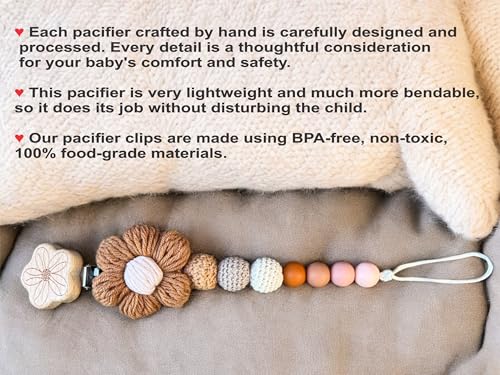 Handmade Rainbow Baby Pacifier Clip for Boys and Girls 1
