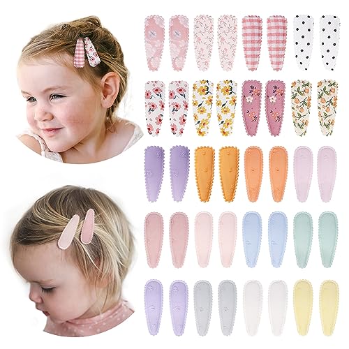 40 Pcs Pink Floral Hair Clips for Kids and Teens