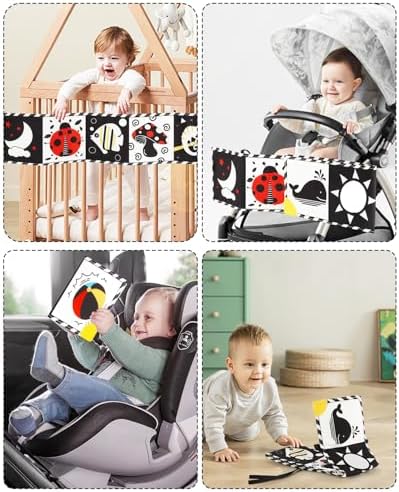 High Contrast Baby Book with Teether and Mirror 1
