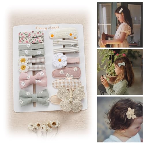 15 Pcs Hair Clips for Girls with Bows Butterfly Flower 1