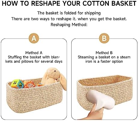 MiniArk 3-Pack Woven Storage Baskets 115x75x47 Mixed Brown