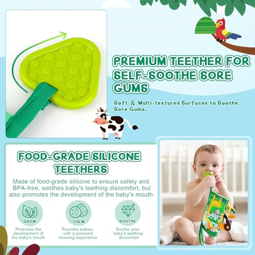 BBWOO Baby Book Toy for 0-6 Months Tummy Time