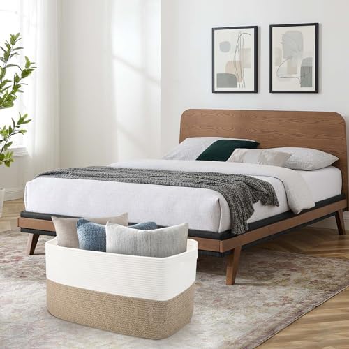MEGASKET Cotton Rope Storage Basket for Living Room and Kids Room
