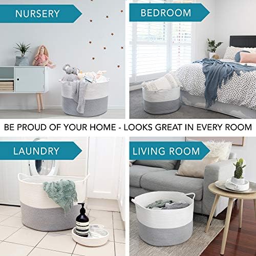 XXXL Woven Blanket Basket 2PCs for Storage
