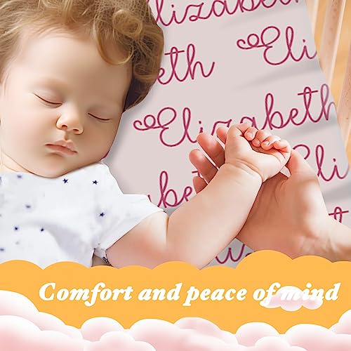 Custom Crib Sheets for Girls - Fitted with Name Purple Letter 52x28x98